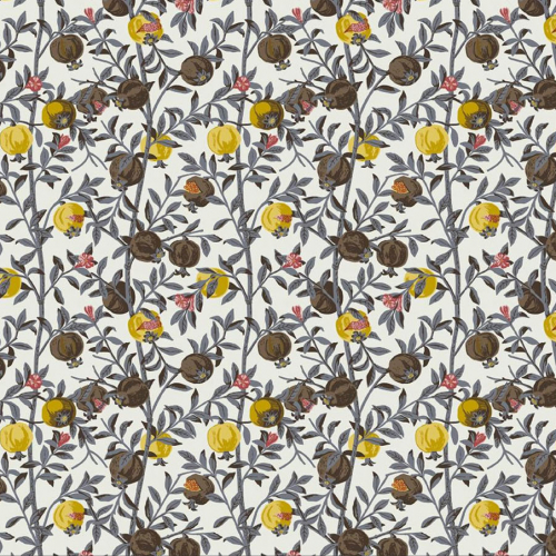 Papel pintado de frutas multicolor de ramas grises Gocken Jobs Granatäpple 1959