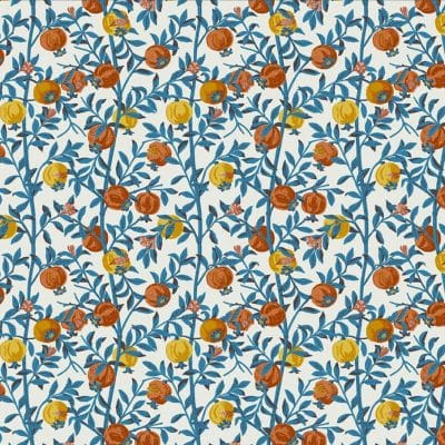 Papel pintado de frutas multicolor de ramas azules Gocken Jobs Granatäpple 1960
