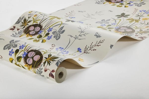 Papel pintado estampado floral multicolor Lisbet Jobs Fågelbo 1961 - Imagen 7
