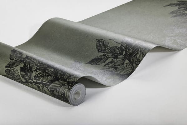 Mural de papel pintado árbol sobre fondo verde Viola Gråsten Hassel 1952 - Imagen 3