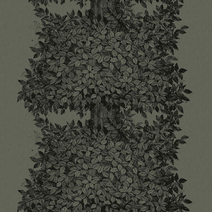 Mural de papel pintado árbol sobre fondo verde Gocken Viola Gråsten Hassel 1952