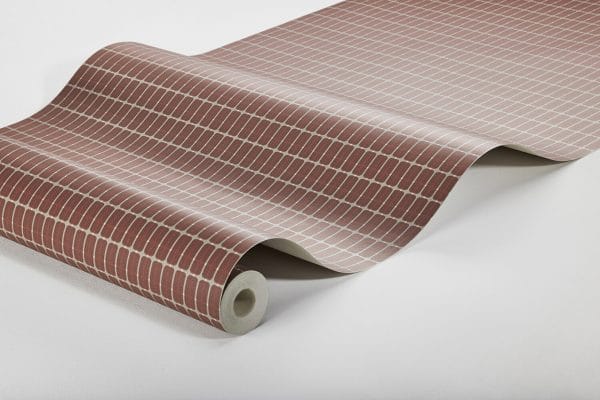 Papel pintado de cuadros color rojo fondo gris Alvar Aalto M.I.T. 1969 - Imagen 3