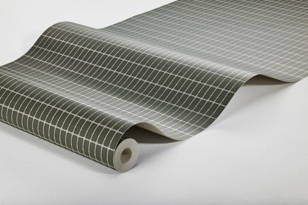 Papel pintado de cuadros de color verde y fondo gris Alvar Aalto M.I.T. 1970 - Imagen 3
