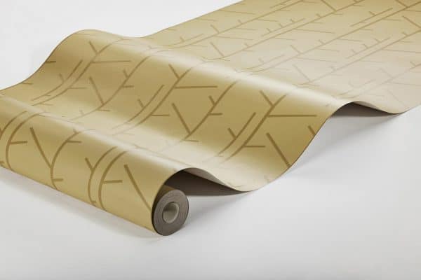 Papel pintado de estilo rameado color amarillo Arne Jacobsen Tassel 1985 - Imagen 3