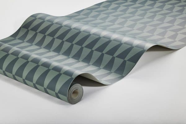 Papel pintado geométrico color azul Arne Jacobsen Trapez 1995 - Imagen 3