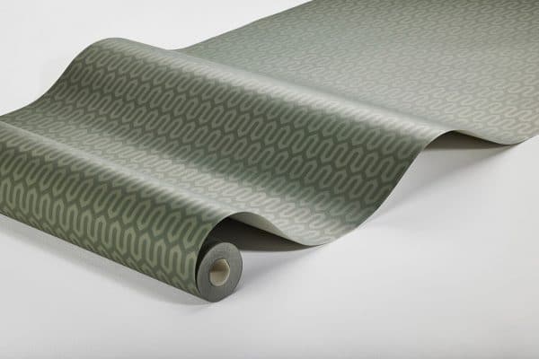 Papel pintado geométrico color verde Arne Jacobsen Ypsilon 1989 - Imagen 3