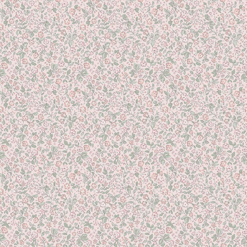 Papel pintado infantil y juvenil flores rosas sobre fondo rosa Jazmine 7467