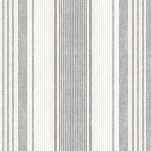 Papel pintado estilo rayas en gris y marfil Linen Stripe 6862