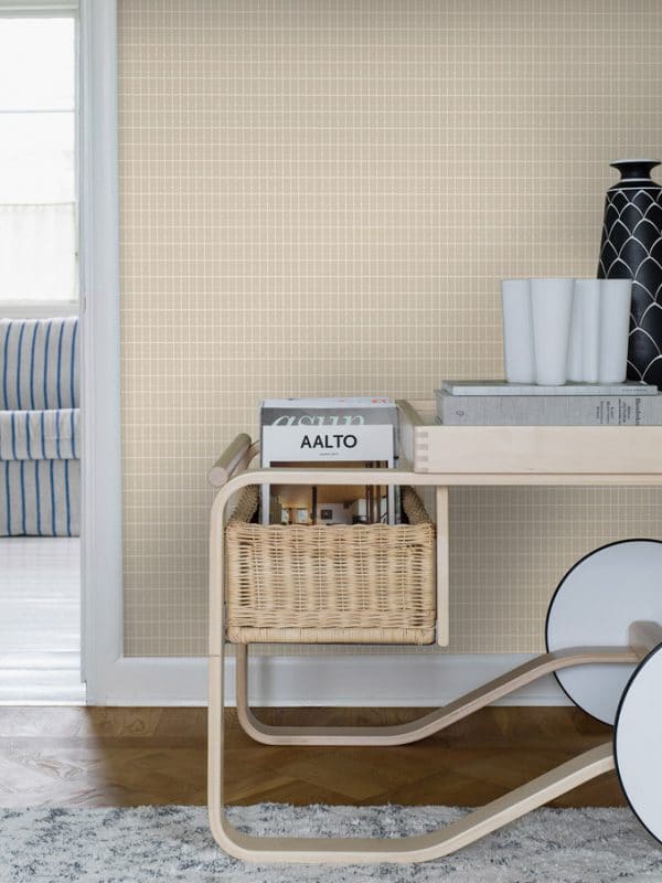 Papel pintado de cuadros color beige Alvar Aalto M.I.T. 1967 - Imagen 4