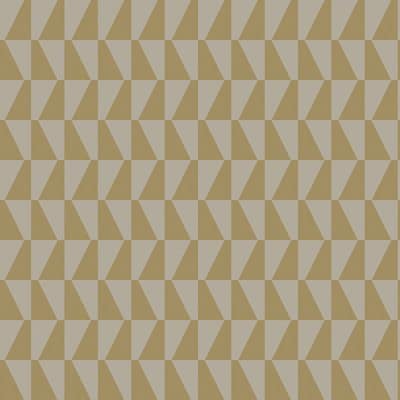 Papel pintado geométrico color beige y dorado brillante Arne Jacobsen Trapez 1992