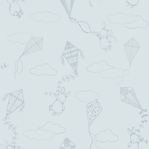 Papel pintado infantil y juvenil motivos infantiles en azul con fondo azul Up & Away 7461
