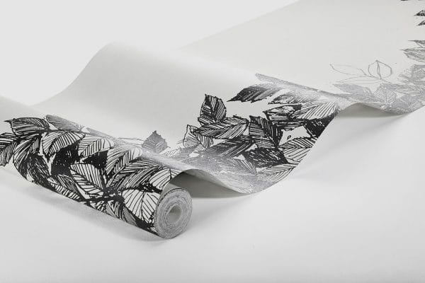 Mural de papel pintado árbol color negro sobre fondo blanco Viola Gråsten Hassel 1950 - Imagen 3