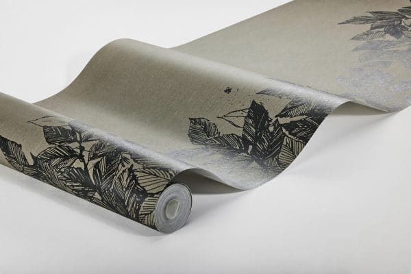 Mural de papel pintado árbol color negro sobre fondo marrón Viola Gråsten Hassel 1951 - Imagen 3