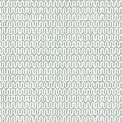 Papel pintado geométrico color turquesa y blanco Arne Jacobsen Ypsilon 1990