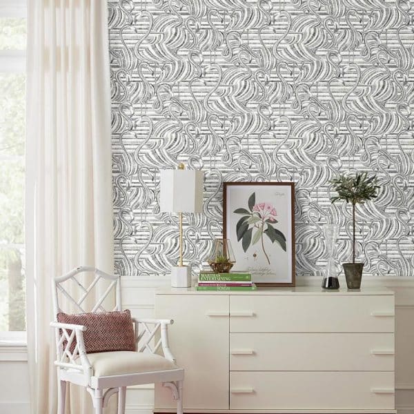 Papel pintado estilo aves color negro con fondo blanco Flamingo Flamboyance CY1501 - Imagen 4