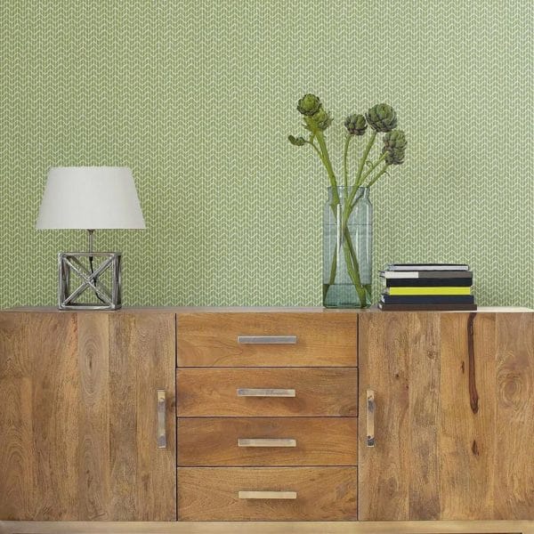 Papel pintado estilo geométrico color verde Limonaia Wave CY1550 - Imagen 3