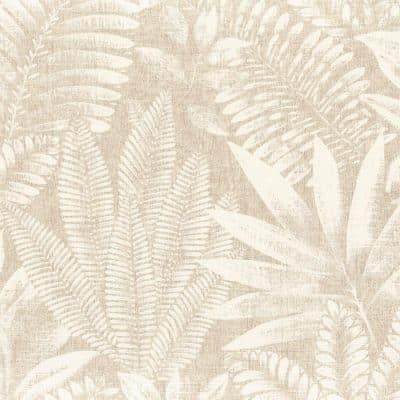 Papel pintado de estilo hojas en color beige Aloes 75183580