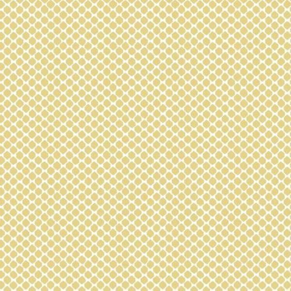 Papel pintado estilo dibujo pequeño en color blanco sobre fondo amarillo Solarium Geo CY1529
