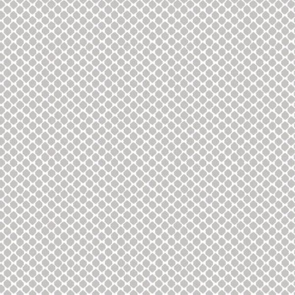 Papel pintado estilo dibujo pequeño en color blanco sobre fondo gris Solarium Geo CY1534