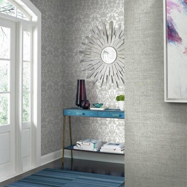 Papel pintado liso color gris claro Papyrus Weave CY1558 - Imagen 3