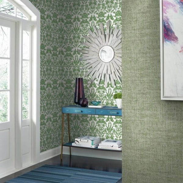 Papel pintado liso color verde Papyrus Weave CY1561 - Imagen 3