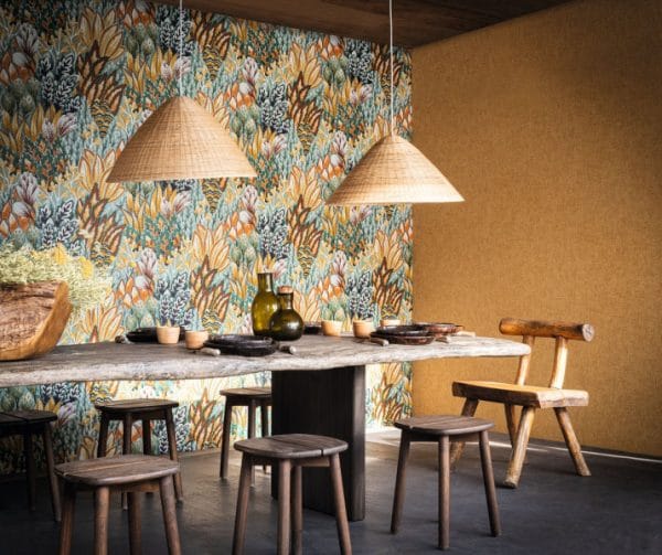 Papel pintado de estilo liso en color turquesa Diola 75152344 - Imagen 6