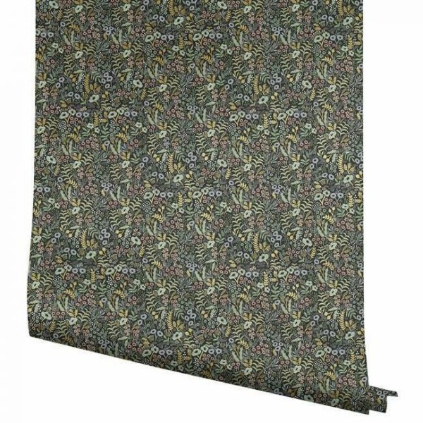 Papel pintado estilo estampado floral multicolor sobre fondo negro Tapestry RI5124 - Imagen 5