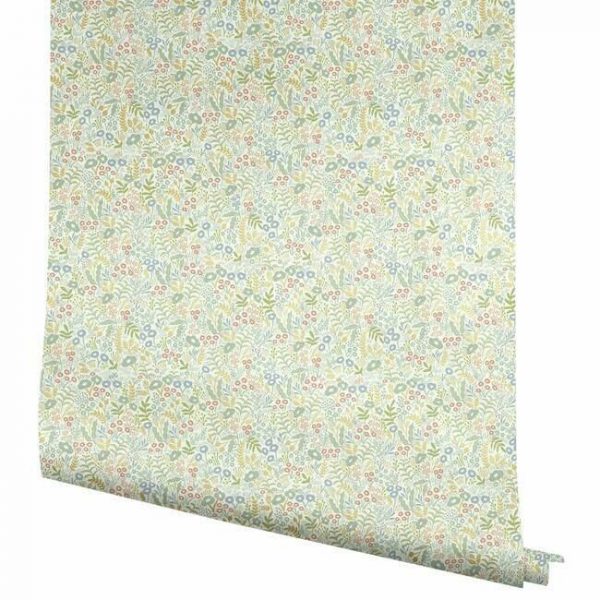 Papel pintado estilo estampado floral multicolor sobre fondo blanco Tapestry RI5127 - Imagen 5