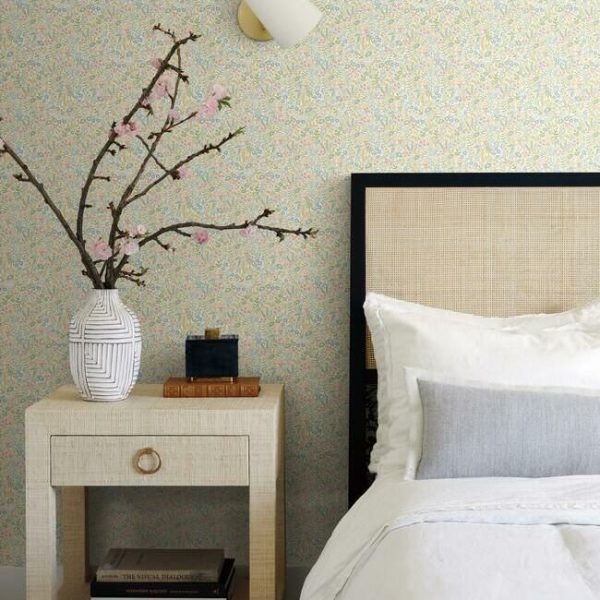 Papel pintado estilo estampado floral multicolor sobre fondo blanco Tapestry RI5127 - Imagen 3