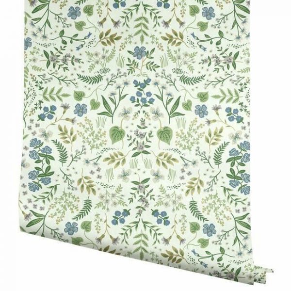Papel pintado estampado floral multicolor sobre fondo verde Wildwood RI5155 - Imagen 5