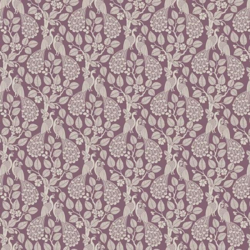 Papel pintado de estilo aves color blanco sobre fondo granate Plumage SP1405