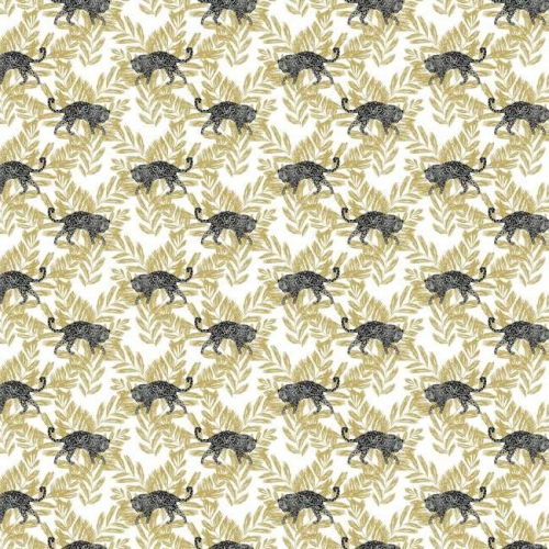 Papel pintado de estilo animales en color negro y gris sobre fondo blanco On The Prowl SP1449