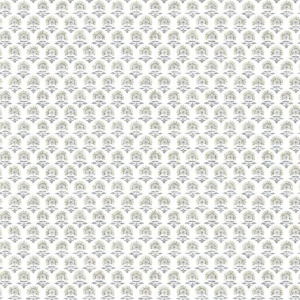Papel pintado de estilo dibujo pequeño en tonos grises sobre fondo blanco Petite Fleur SP1465
