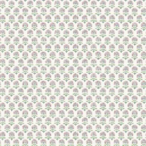 Papel pintado de estilo dibujo pequeño en tonos rosas y verdes sobre fondo blanco Petite Fleur SP1467