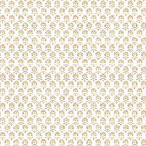 Papel pintado de estilo dibujo pequeño en tonos amarillos sobre fondo blanco Petite Fleur SP1468