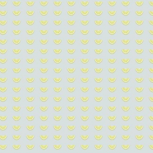 Papel pintado de estilo frutas con dibujos de rodajas de limón en color amarillo sobre fondo azul claro Citrus Party SP1513