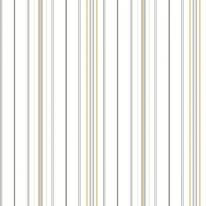 Papel pintado de estilo rayas en color amarillo-azul-blanco Wide Pinstripe SR1622