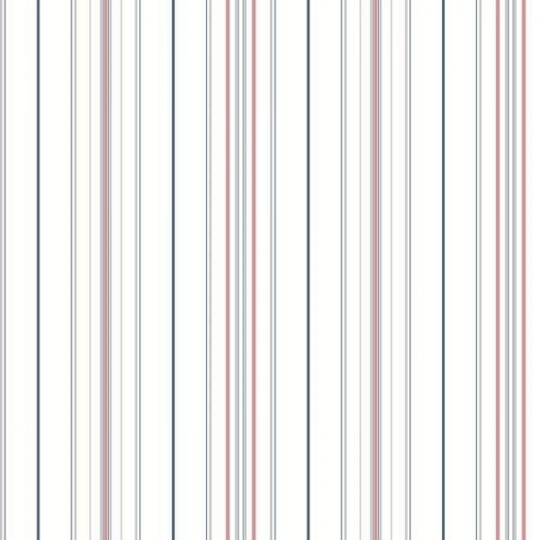 Papel pintado de estilo rayas en color azul-fucsia-blanco Wide Pinstripe SR1623