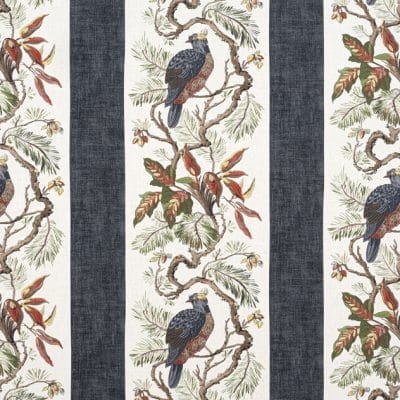 Tela de estilo aves en color negro y verde Williamson F910858
