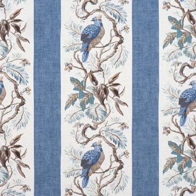 Tela de estilo aves en color azul Williamson F910861