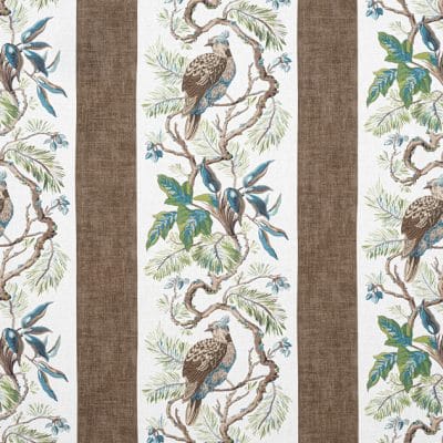 Tela de estilo aves en color marrón Williamson F910862