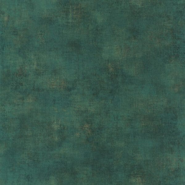 Papel pintado estilo liso en color verde esmeralda dorado Telas 2 Uni Metalises 102077024
