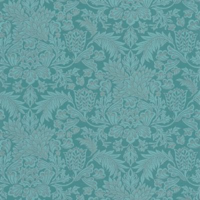 Papel pintado estilo damasco en color azul turquesa Adorn 85816384