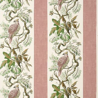 Papel pintado de estilo aves en color rosa pálido Williamson T10859