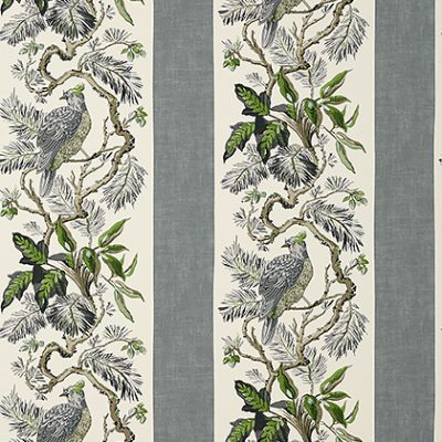 Papel pintado de estilo aves en color gris Williamson T10860