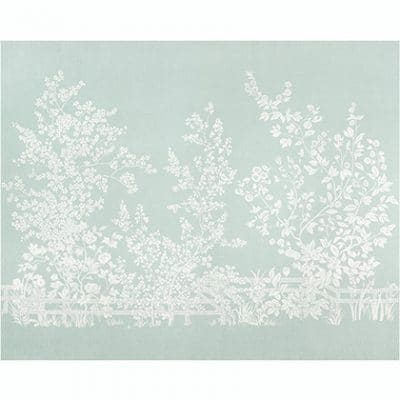 Mural de papel pintado de estilo floral estampado en color azul claro Villa Garden Mural TM10854