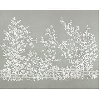 Mural de papel pintado de estilo floral estampado en color gris Villa Garden Mural TM10857