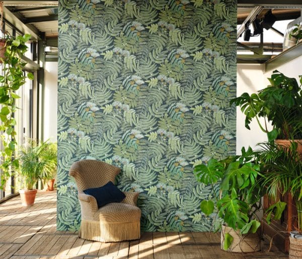 Papel pintado estilo helechos en color azul Albizia 85896164 - Imagen 3