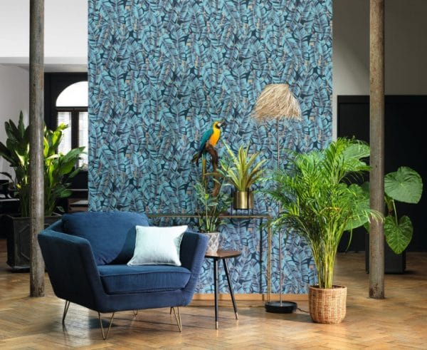 Papel pintado estilo tropical en color azul Folium 85946755 - Imagen 5