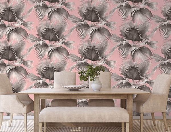 Papel pintado estilo tropical en color gris Summer Palm EC81908 - Imagen 3